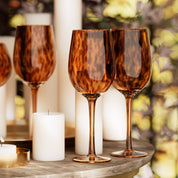 Leopard Pattern Wine Glass | Stemmed Beverage Glass Dining Use-Glass-Homefinn