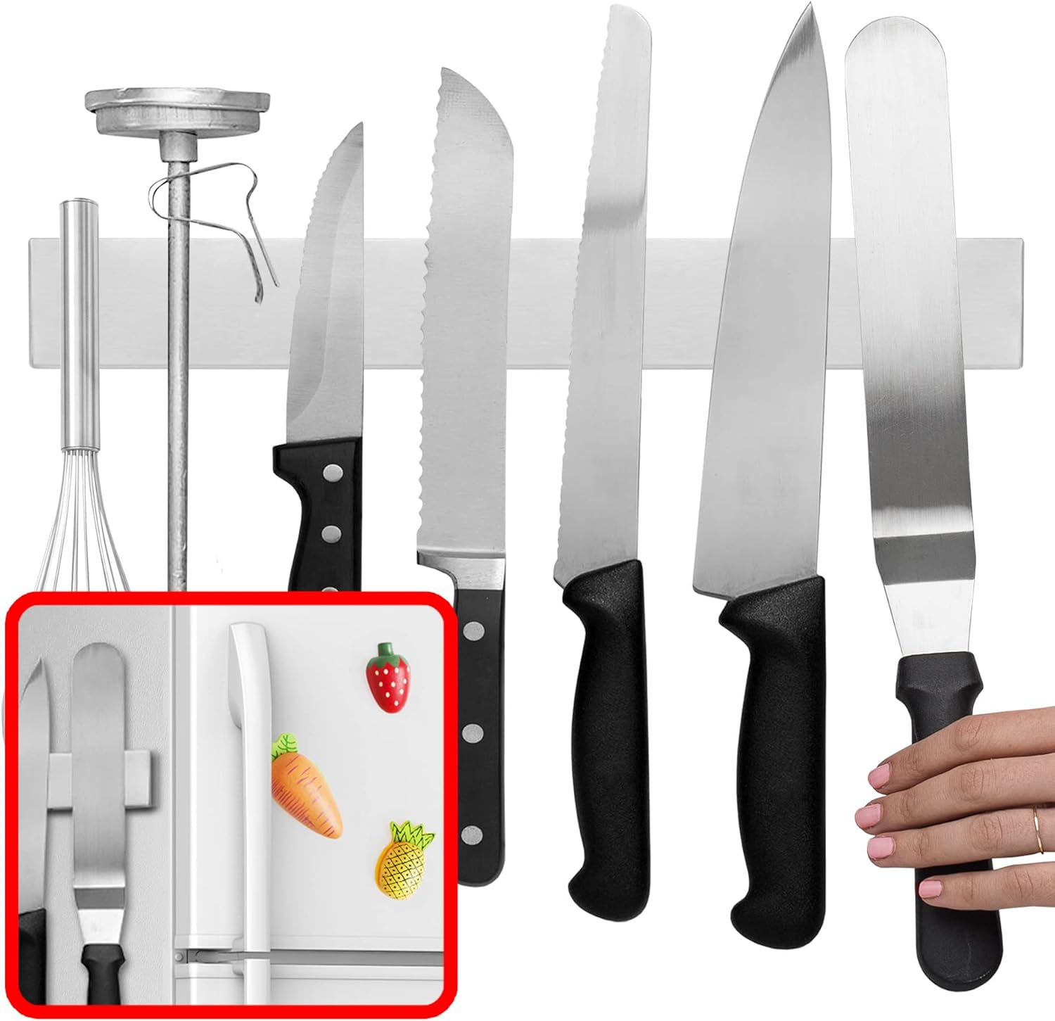 Magnetic Knife Holder Set | Wall Mounted Kitchen Organizer-Knife Holder-Homefinn