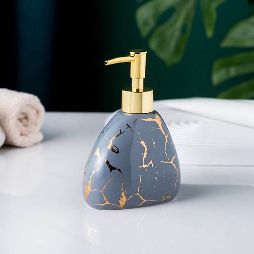Marble Pattern Bathroom Accessory Set | Matching Dispenser Storage Countertop Use-Bathroom Accessory Set-Homefinn