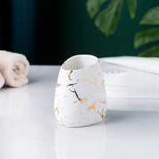 Marble Pattern Bathroom Accessory Set | Matching Dispenser Storage Countertop Use-Bathroom Accessory Set-Homefinn