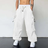 Men's Cargo Trousers | Drawstring Wide Leg Streetwear Pants