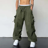 Men's Cargo Trousers | Drawstring Wide Leg Streetwear Pants
