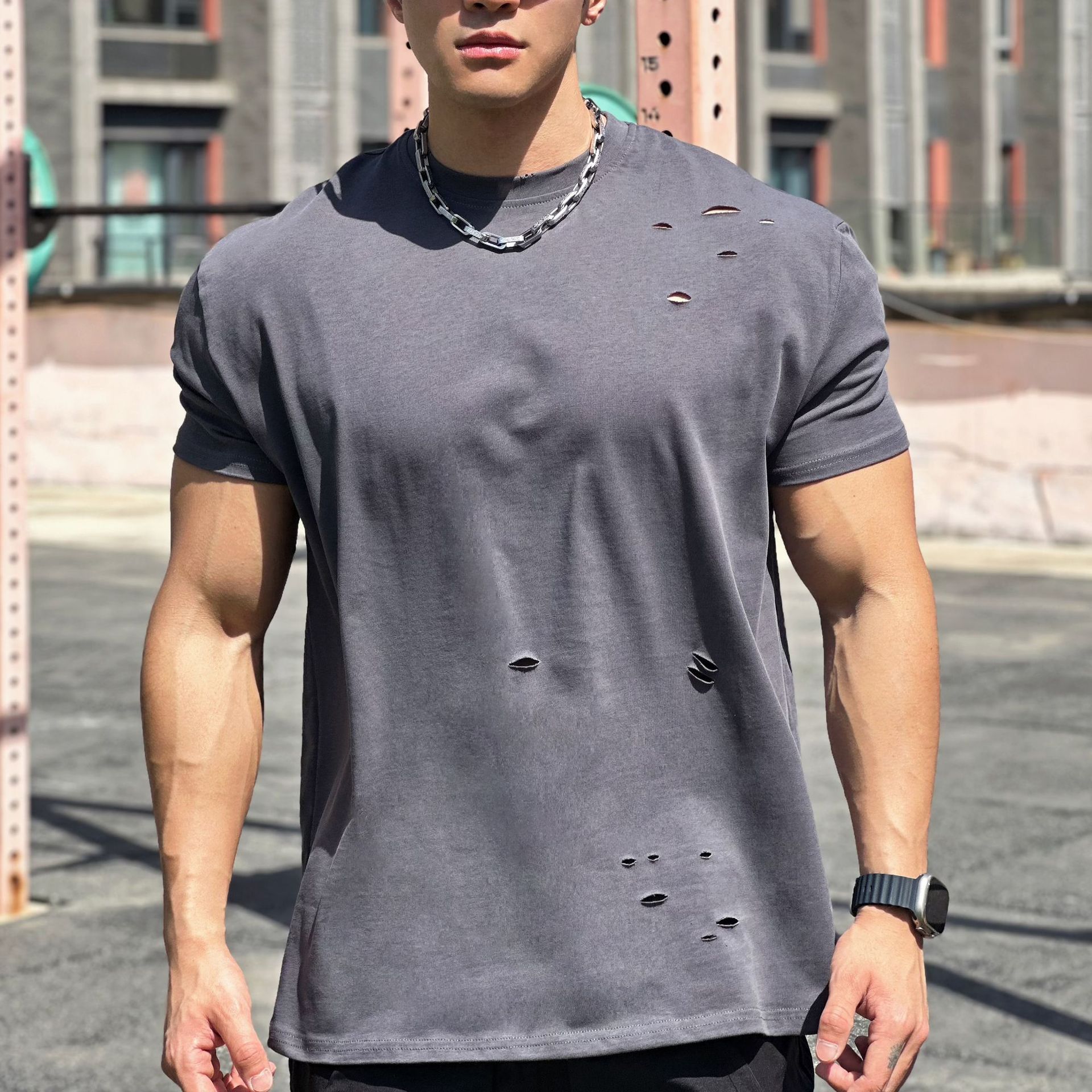 Liam Sport T-Shirt Men – Loose Cotton Short Sleeve T-Shirt with Breathable Design - Image 10