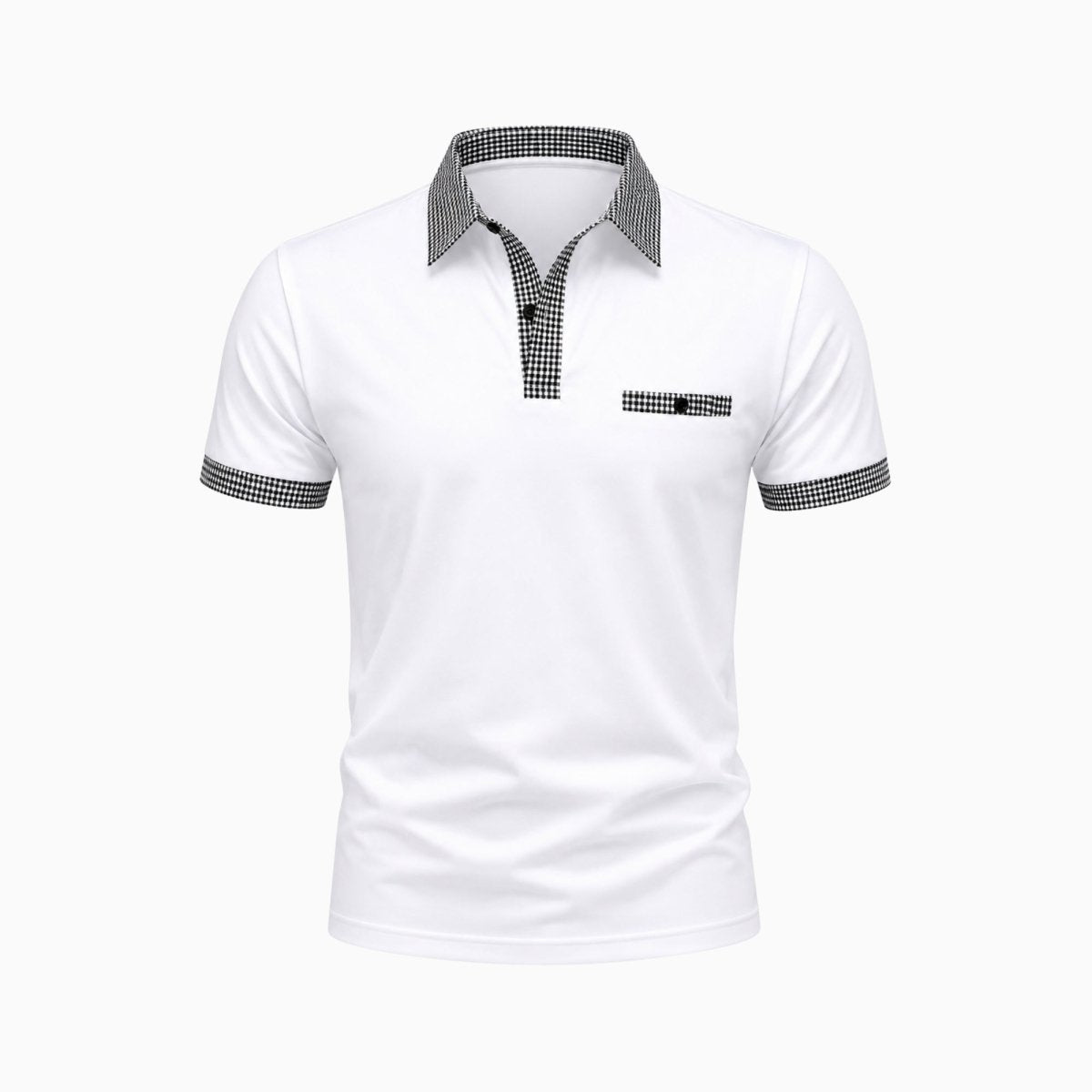 Men Polo Shirt | Contrast Trim Short Sleeve Casual Wear-Men Polo Shirt-Homefinn