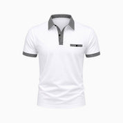 Men Polo Shirt | Contrast Trim Short Sleeve Casual Wear-Men Polo Shirt-Homefinn