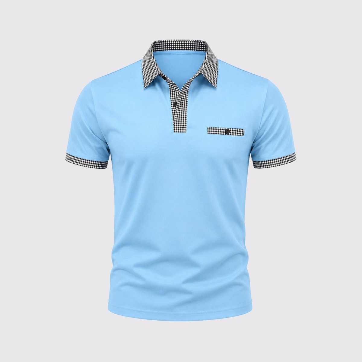 Men Polo Shirt | Contrast Trim Short Sleeve Casual Wear-Men Polo Shirt-Homefinn
