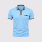 Men Polo Shirt | Contrast Trim Short Sleeve Casual Wear-Men Polo Shirt-Homefinn