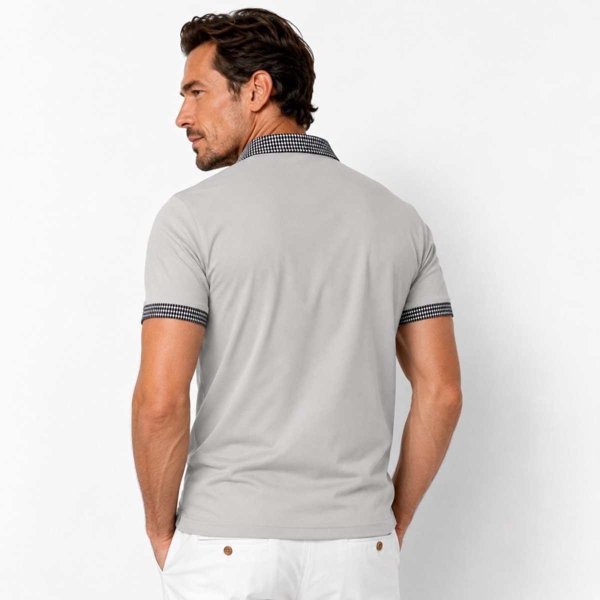 Men Polo Shirt | Contrast Trim Short Sleeve Casual Wear-Men Polo Shirt-Homefinn