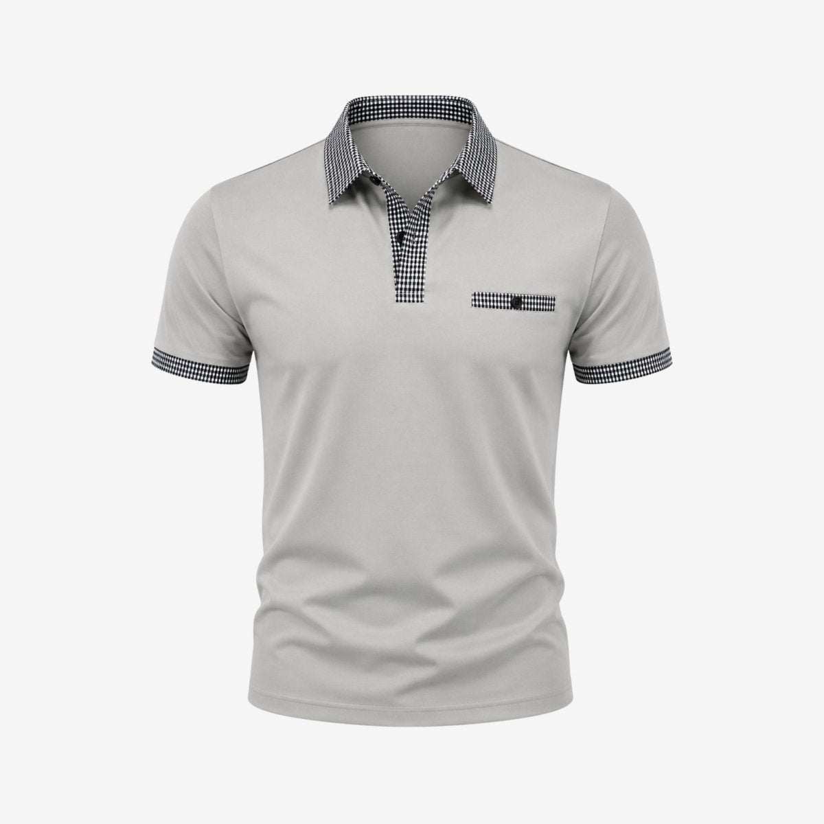 Men Polo Shirt | Contrast Trim Short Sleeve Casual Wear-Men Polo Shirt-Homefinn