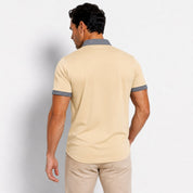 Men Polo Shirt | Contrast Trim Short Sleeve Casual Wear-Men Polo Shirt-Homefinn