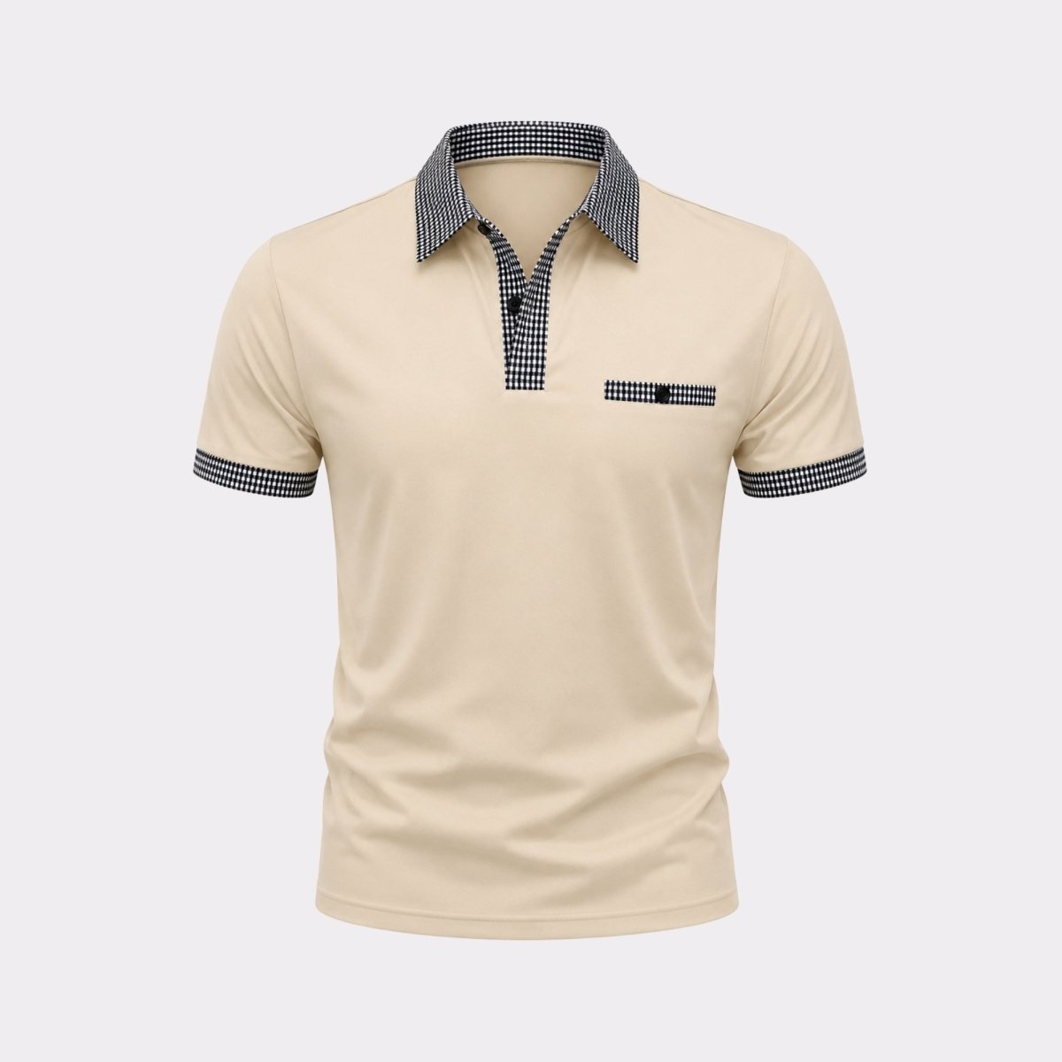 Men Polo Shirt | Contrast Trim Short Sleeve Casual Wear-Men Polo Shirt-Homefinn