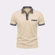 Men Polo Shirt | Contrast Trim Short Sleeve Casual Wear-Men Polo Shirt-Homefinn
