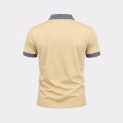 Men Polo Shirt | Contrast Trim Short Sleeve Casual Wear-Men Polo Shirt-Homefinn