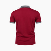 Men Polo Shirt | Contrast Trim Short Sleeve Casual Wear-Men Polo Shirt-Homefinn
