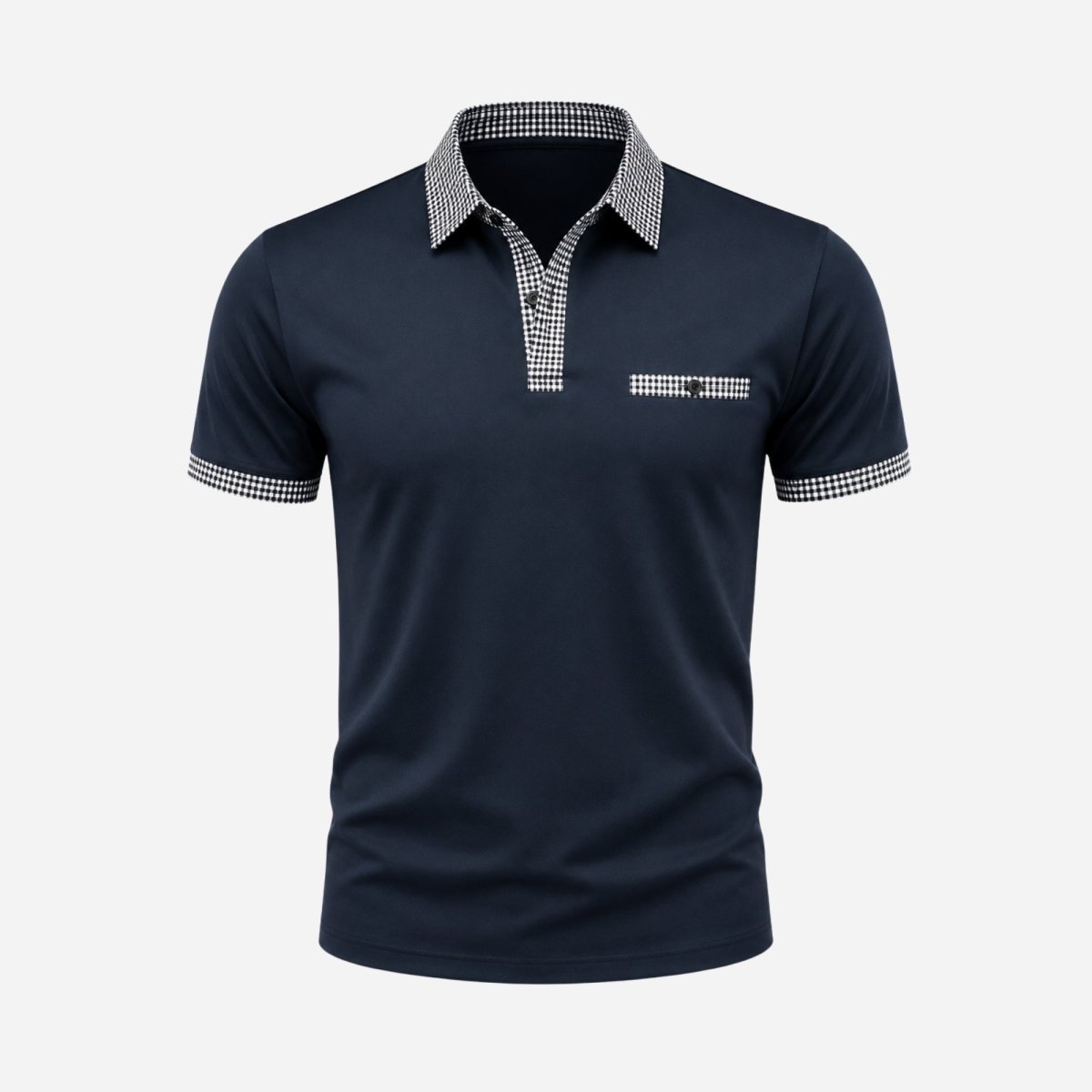 Men Polo Shirt | Contrast Trim Short Sleeve Casual Wear-Men Polo Shirt-Homefinn
