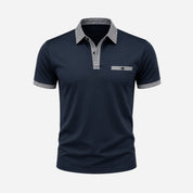 Men Polo Shirt | Contrast Trim Short Sleeve Casual Wear-Men Polo Shirt-Homefinn