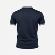 Men Polo Shirt | Contrast Trim Short Sleeve Casual Wear-Men Polo Shirt-Homefinn