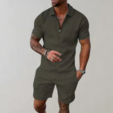 Men's Two Piece Set | Zip Neck Shirt Holiday Outfit