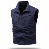 Men Utility Vest | Zip Front Multi Pocket Outdoor Wear
