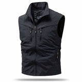 Men Utility Vest | Zip Front Multi Pocket Outdoor Wear