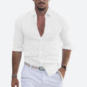 Men's Casual Plain Shirt | Button Front Long Sleeve Everyday Wear