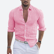 Men's Casual Plain Shirt | Button Front Long Sleeve Everyday Wear