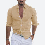 Men's Casual Plain Shirt | Button Front Long Sleeve Everyday Wear