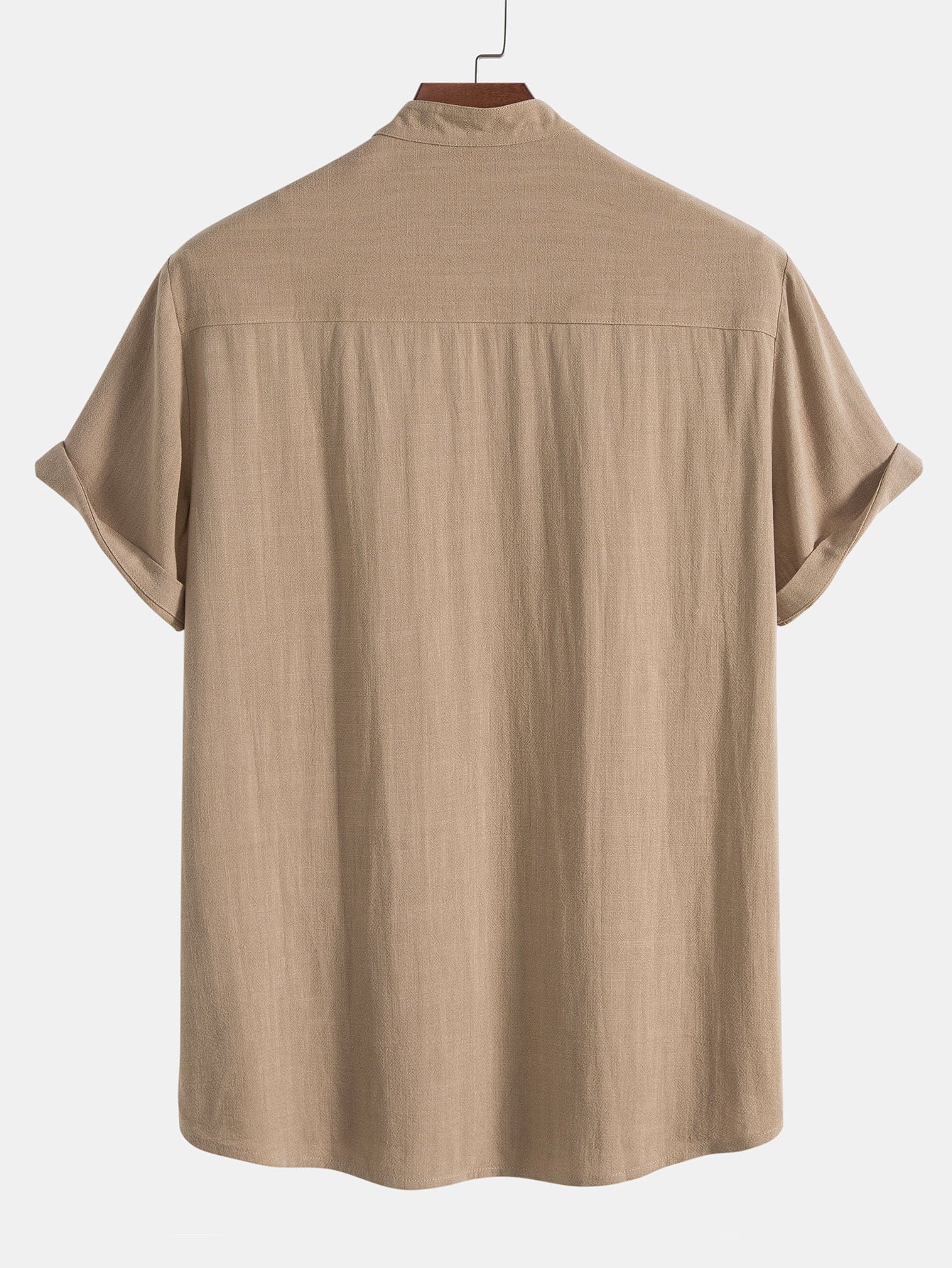 Men's Casual Plain Shirt And Trousers Set | Button Front Drawstring Holiday Wear