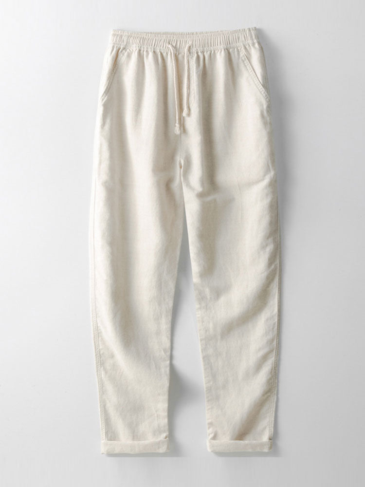 Men's Casual Plain Shirt And Trousers Set | Button Front Drawstring Holiday Wear