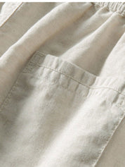 Men's Casual Plain Shirt And Trousers Set | Button Front Drawstring Holiday Wear