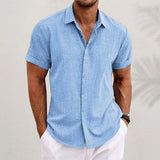 Men's Solid Casual Shirt | Button Front Short Sleeves Everyday Wear
