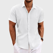 Men's Solid Casual Shirt | Button Front Short Sleeves Everyday Wear-Men Shirt-Homefinn