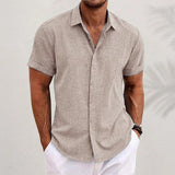 Men's Solid Casual Shirt | Button Front Short Sleeves Everyday Wear