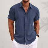 Men's Solid Casual Shirt | Button Front Short Sleeves Everyday Wear