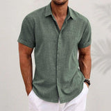 Men's Solid Casual Shirt | Button Front Short Sleeves Everyday Wear