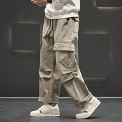 Men's Cargo Pants | Casual Wide Leg Trousers-Men Pants-Homefinn