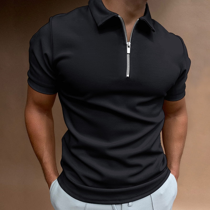 Men's Quarter Zip Polo Shirt | Smart Casual Everyday Wear-Men Polo-Homefinn