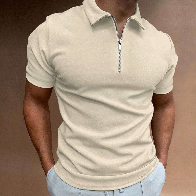 Men's Quarter Zip Polo Shirt | Smart Casual Everyday Wear-Men Polo-Homefinn