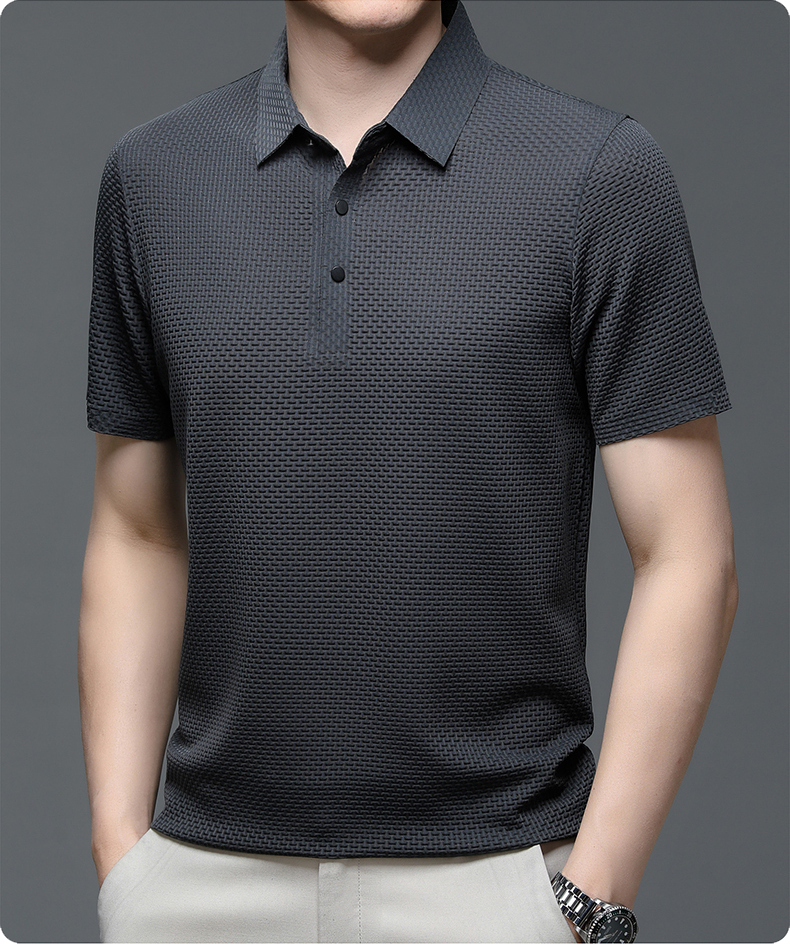 Men Polo Shirt | Men's Casual Button Top-Men Polo Shirt-Homefinn