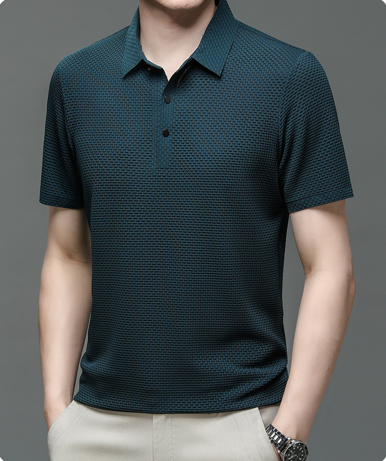 Men Polo Shirt | Men's Casual Button Top-Men Polo Shirt-Homefinn