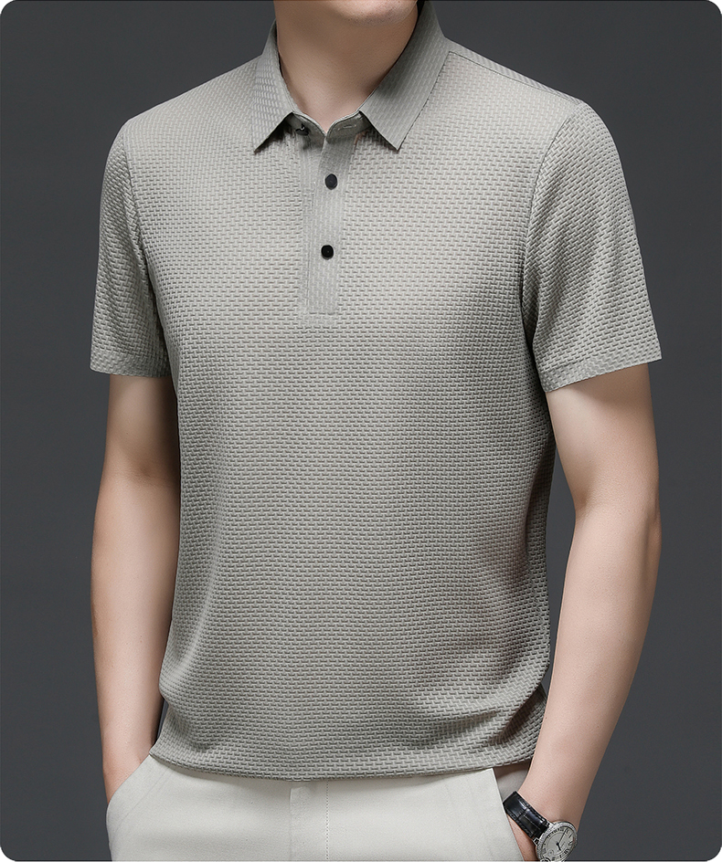 Men Polo Shirt | Men's Casual Button Top-Men Polo Shirt-Homefinn