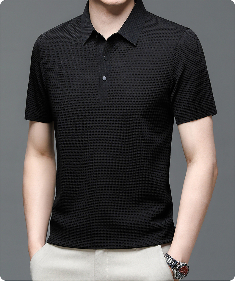 Men Polo Shirt | Men's Casual Button Top-Men Polo Shirt-Homefinn