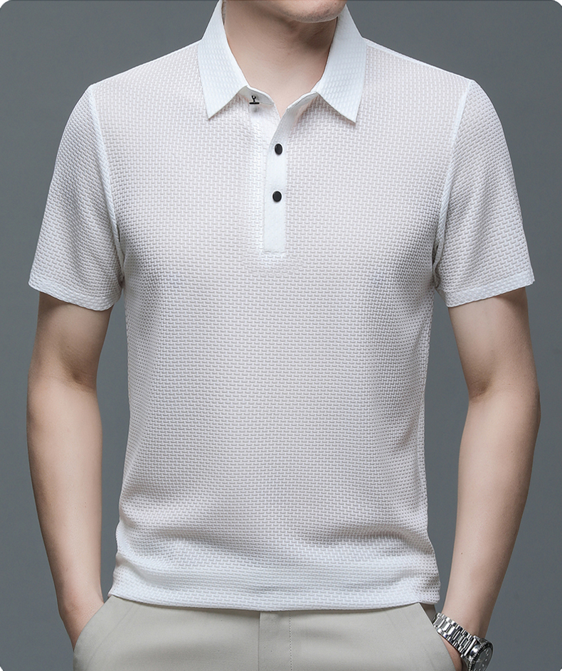 Men Polo Shirt | Men's Casual Button Top-Men Polo Shirt-Homefinn