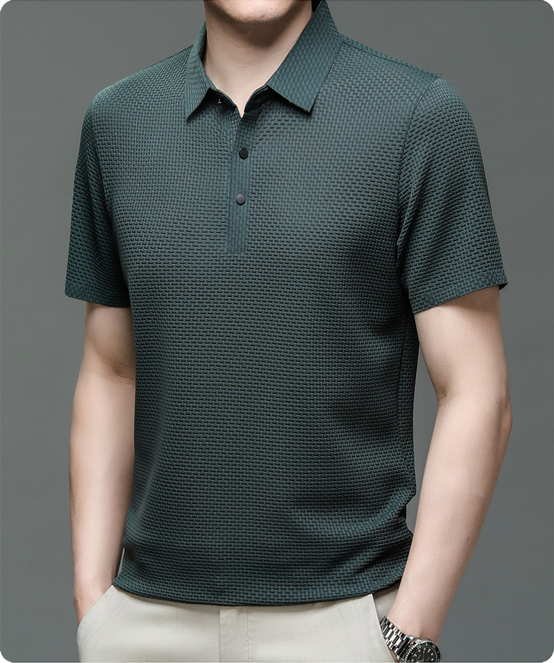 Men Polo Shirt | Men's Casual Button Top-Men Polo Shirt-Homefinn