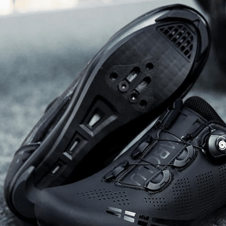 Men's Solid Mountain Bike Shoes | Dial Closure Cleat Compatible Trail Riding-Men Shoes-Homefinn