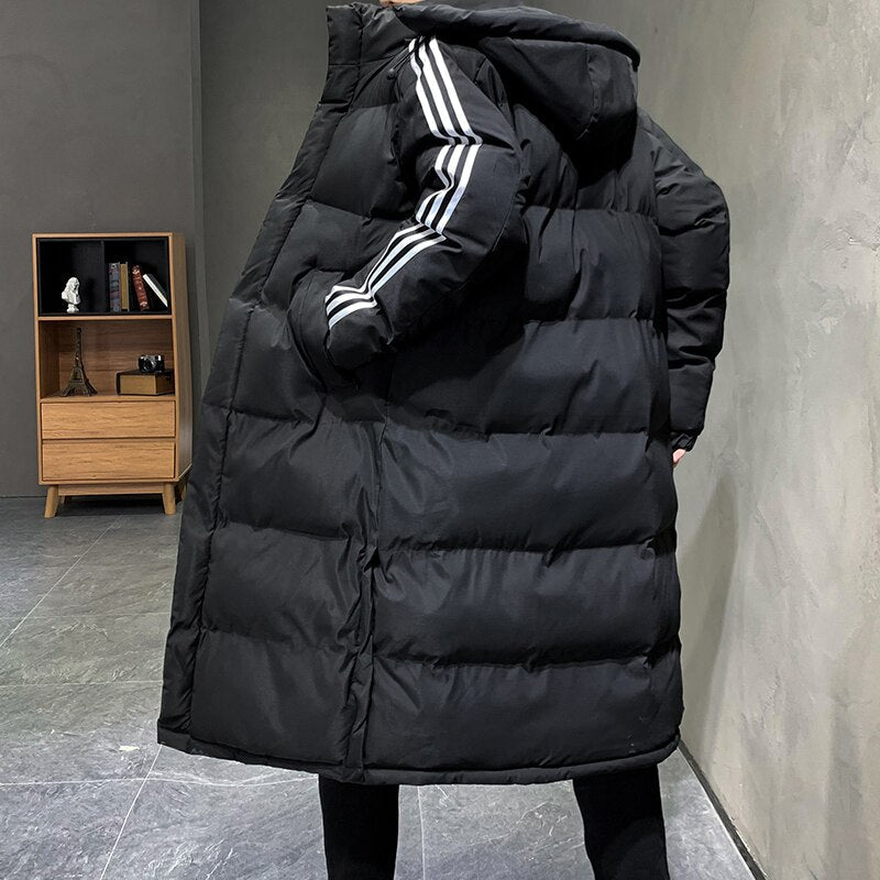 Men's Puffer Coat | Hooded Long Winter Jacket-Men Coat-Homefinn