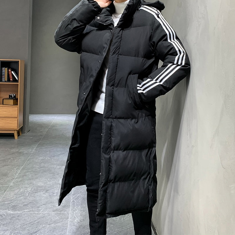 Men's Puffer Coat | Hooded Long Winter Jacket-Men Coat-Homefinn