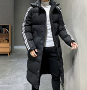 Men's Puffer Coat | Hooded Long Winter Jacket-Men Coat-Homefinn