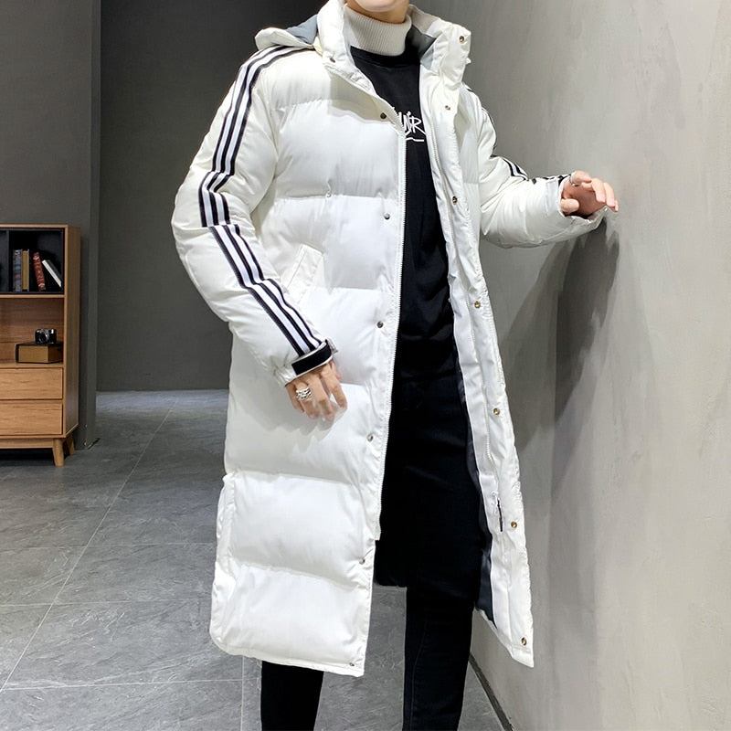 Men's Puffer Coat | Hooded Long Winter Jacket-Men Coat-Homefinn