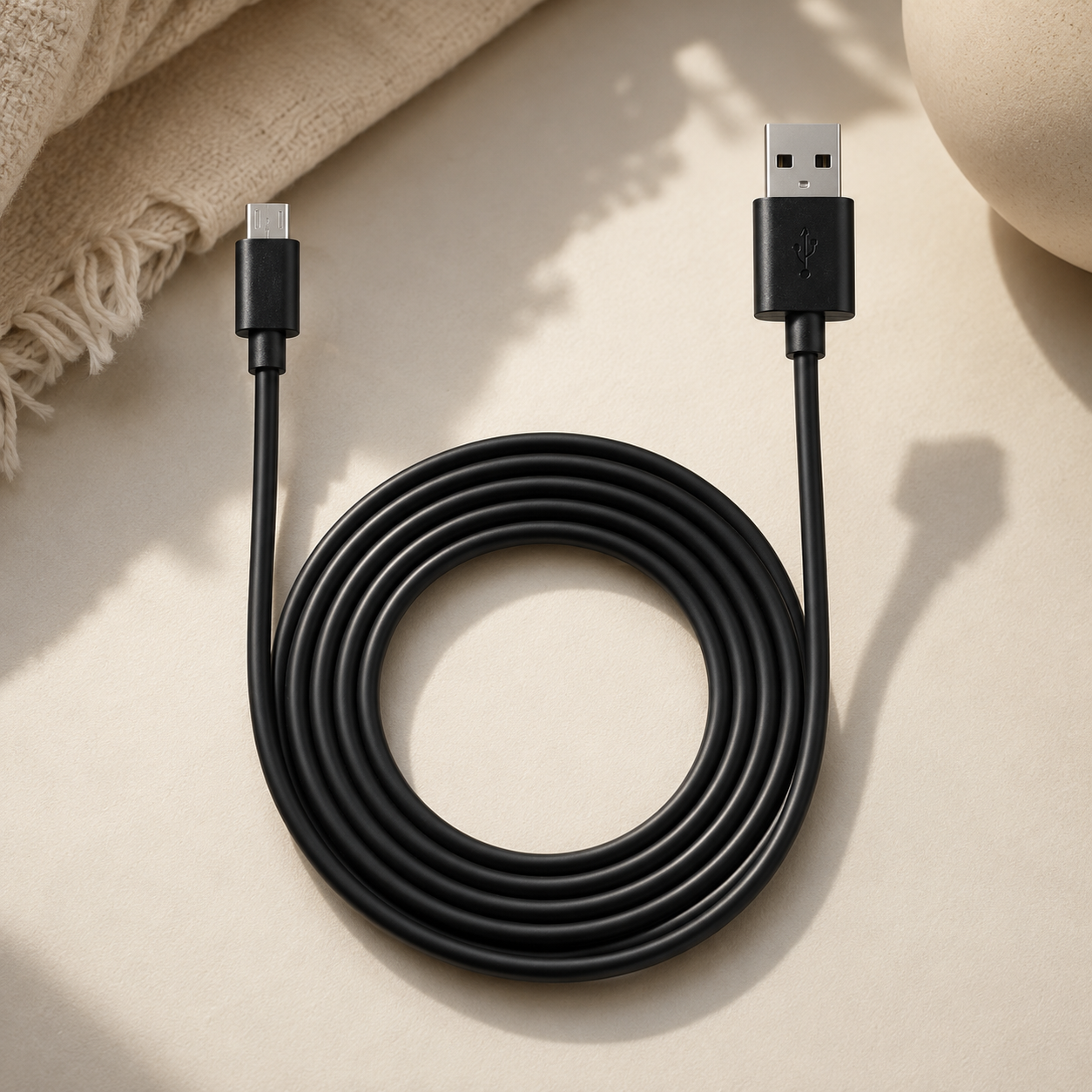 10ft Micro USB Cable with Fast Charging and Tangle-Resistant Jacket